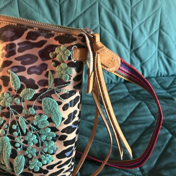 Consuela Leopard Print Clutch with Green Floral Accents - Picture 3 of 7